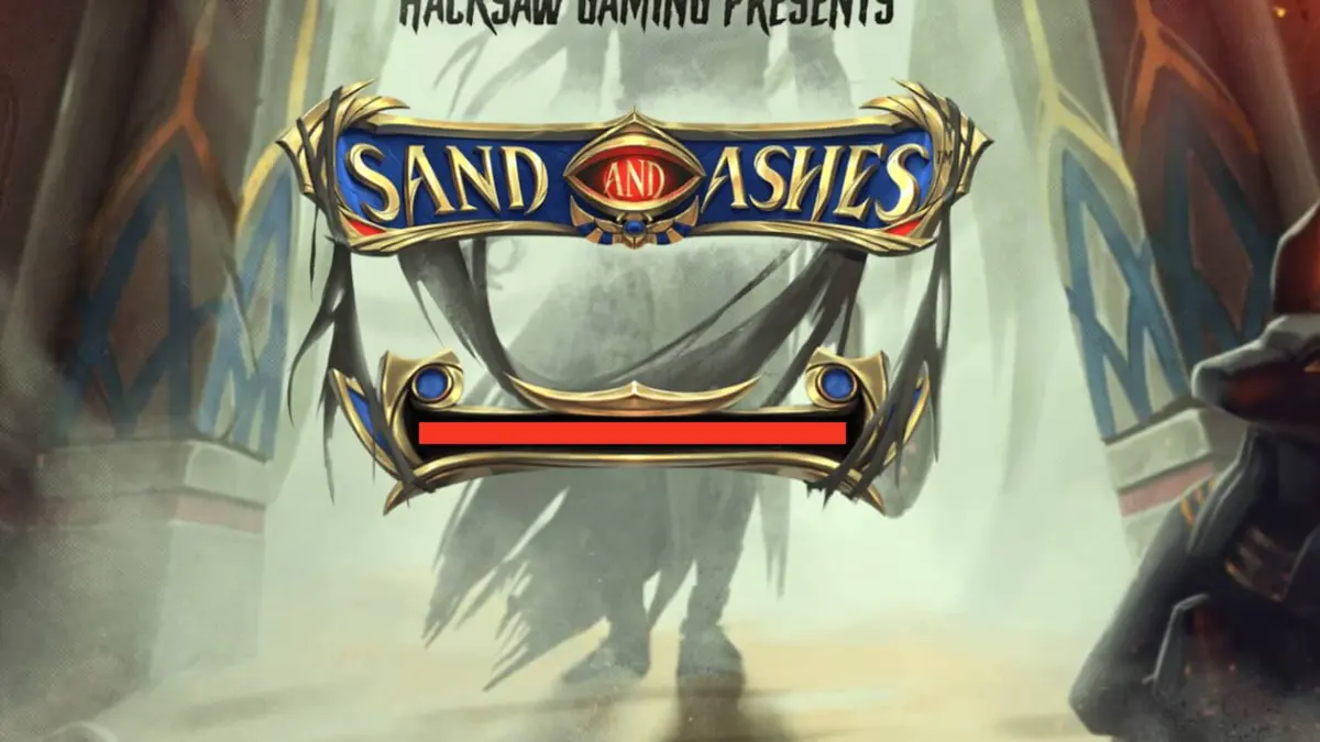Tampilan visual slot Sand and Ashes dengan latar belakang reruntuhan gurun Mesir